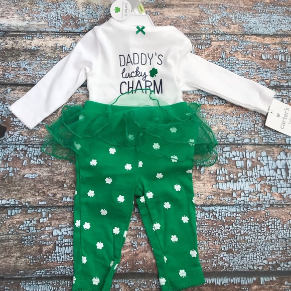 NWT-Boys Carters St Patricks Day Luckiest Baby Coverall Pajamas-sz NB /& 3 mths